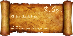 Khin Szabina névjegykártya
