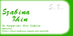 szabina khin business card